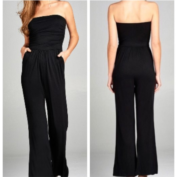 Katilaya Boutique Pants - 1 S LEFT Black Tube Jumpsuit